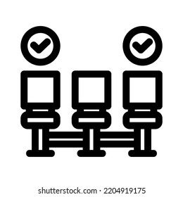 seats distance icon or logo isolated sign symbol vector illustration - high quality black style vector icons
