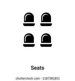 Seats icon vector isolated on white background, logo concept of Seats sign on transparent background, filled black symbol