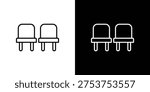 Seats icons. Editable Stroke. logotype design concept