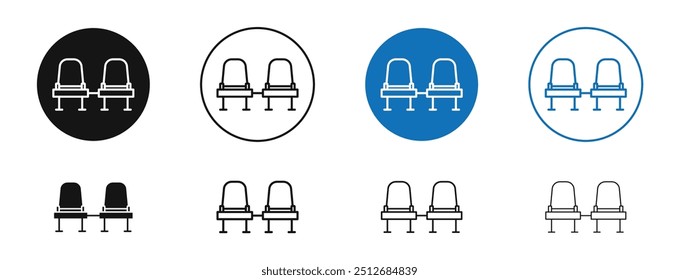 Seats in set in black and blue color