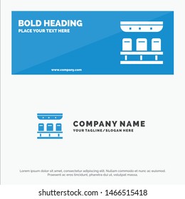 Seats, Train, Transportation, Travel SOlid Icon Website Banner and Business Logo Template. Vector Icon Template background