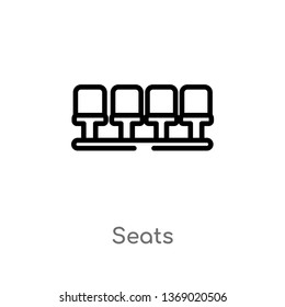 seats vector line icon. Simple element illustration. seats outline icon from football concept. Can be used for web and mobile