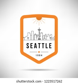 Seattle City Modern Skyline Vector Template