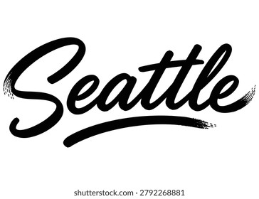 Seattle city name. Vector city name brush on a white background