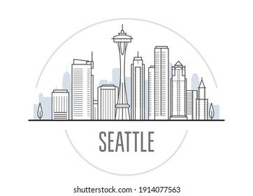 Seattle city skyline - towers and landmarks of Seattle, cityscape