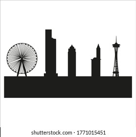 Seattle city skyline in United States. illustration for web and mobile design.