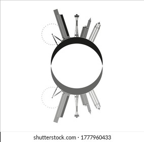 Seattle city skyline in United States. illustration for web and mobile design.