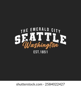 Seattle City Washington T Shirt Design Template