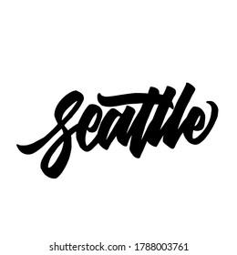 Seattle hand lettering city name,brush calligraphy for card,banner,poster,invitation,etc. lettering design.