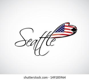 Seattle lettering - vector illustration
