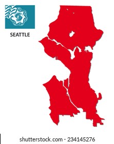 Seattle Map With Flag