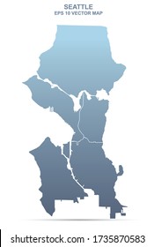 seattle map. vector map of seattle in washington state