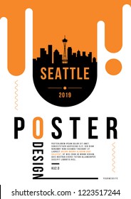 Seattle Modern Web Banner Design with Vector Skyline