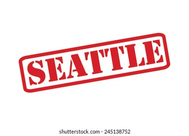 SEATTLE Red Rubber Stamp Vector over a white background.
