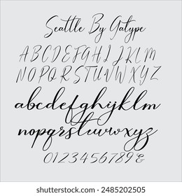Seattle Script ist eine süße Kalligrafie-Schriftart, einschließlich Regular. Diese Schrift ist lässig und hübsch mit Streichen. Kann für verschiedene Zwecke verwendet werden, wie Logo, Produktverpackung, Hochzeitseinladungen, Branding.