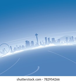 Seattle Skyline Aerial View