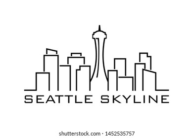 Seattle skyline logo template vector illustration