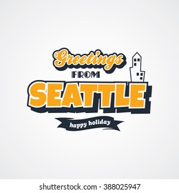 Seattle - Touristic Greeting Card Theme