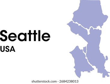seattle usa map in vectors