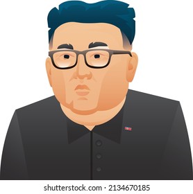 Seattle, WA - United States - Mar 11 2022: Illustration Of North Korean Supreme Leader Kim Jong-un