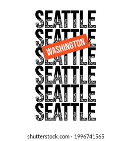 Seattle Washington, typografisches Design, für T-Shirt-Ausdrucke, Vektorgrafik