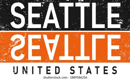 Diseño de vectores de letras de Seattle Washington. para imprimir un diseño de camiseta