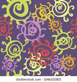 seavless abstract colorful pattern with interesting shapes