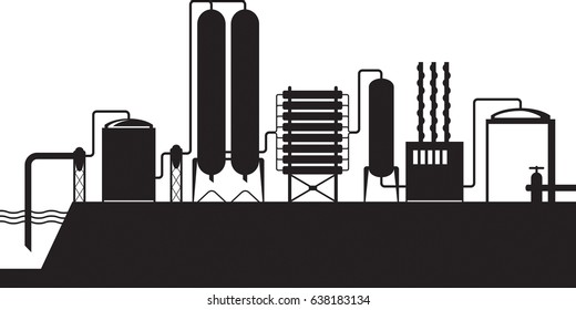 Seawater desalination plant - vector illustration