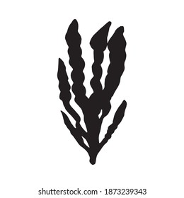 seaweed. algae silhouette icon. vector sign