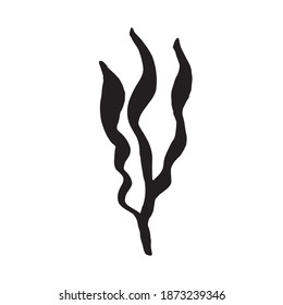 seaweed. algae silhouette icon. vector sign