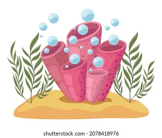 Seaweed And Bubbles Sealife Icon