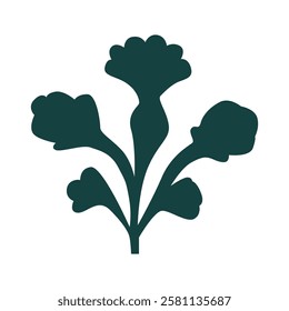 Seaweed bush  fluitans algae logo on white background