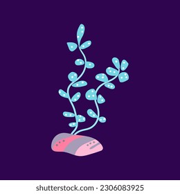 seaweed cartoon flat vector illustration