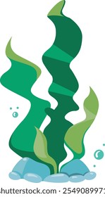 Seaweed cartoon icon. Aquarium water sea plant