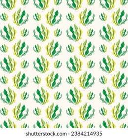 Seaweed creative trendy seamless pattern vector illustration background
