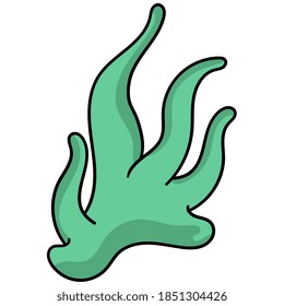 Seaweed drawing doodle icon. cartoon doodle sticker draw