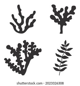 seaweed edible set vector. fertilizers oceanic aquaculture