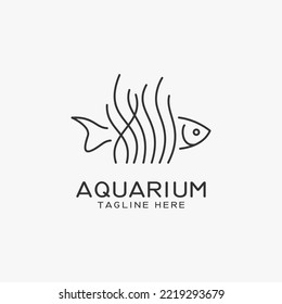 Diseño del logotipo de algas y peces