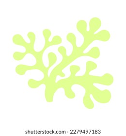 seaweed flat vector cartoon color illustration. Sea or ocean underwater life icon on white background
