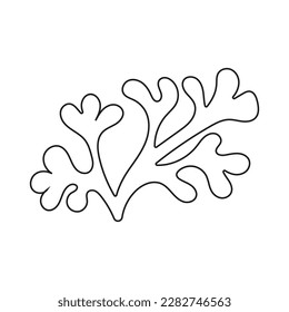 seaweed flat vector cartoon illustration. Sea or ocean underwater life icon on white background