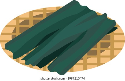 Seaweed food ingredients cooking illustration
