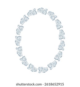 Seaweed frame for ocean inspired invitations branding packaging summer greeting cards and coastal decorations