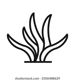 Seaweed icon Black line art vector logo