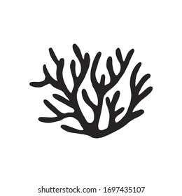 seaweed icon isolated on white background. sketch silhouette