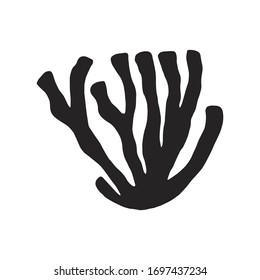 seaweed icon isolated on white background. sketch silhouette