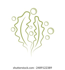 Seaweed icon logo design template