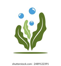 Seaweed icon logo design template