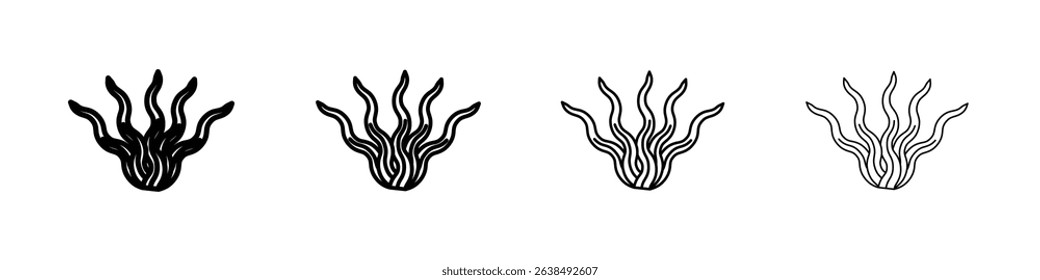 Seaweed icon Outline sign symbol set
