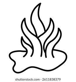 Seaweed icon Simple outline vector logo