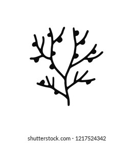 seaweed icon. sketch isolated object black.